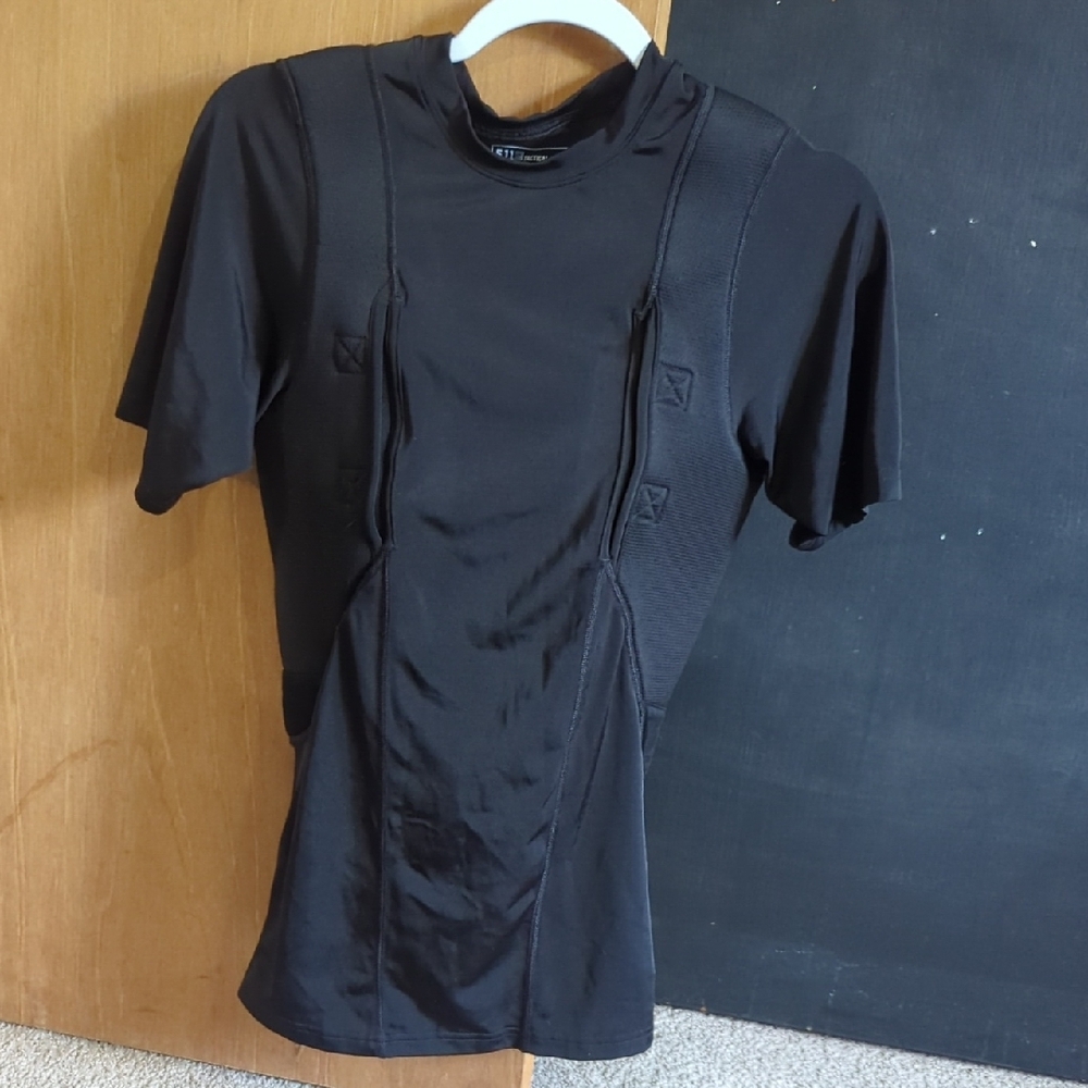 5.11 Tactical Black Short Sleeve Tee Mock Turtleneck